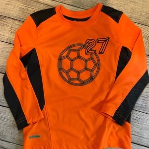 Orange and grey active wear shirt